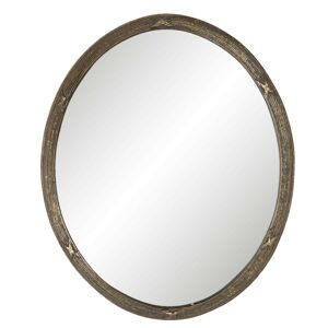 Oválné zrcadlo v hnědém rámu s patinou Nadiya - 22*1*27 cm