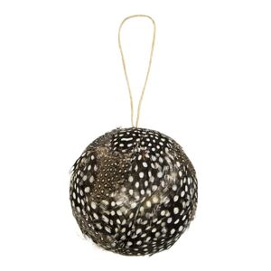 Dekorace vánoční koule z perličkového peří - Ø8cm