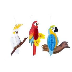 3ks papírová dekorace Papoušek - 24*9 cm