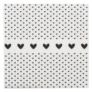 Papírové ubrousky se srdíčky Love Birds - 33*33 cm (20ks) Clayre & Eef
