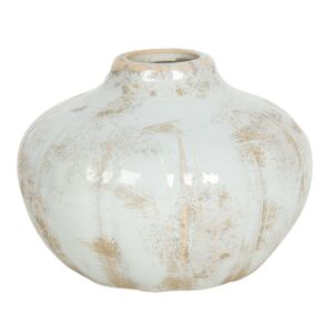 Pastelově modrá keramická váza s patinou - Ø 14*11 cm