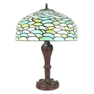 Patelová zeleno-tyrkysová Tiffany lampa Turqui - Ø 41*58 cm E27/max 2*60W Clayre & Eef