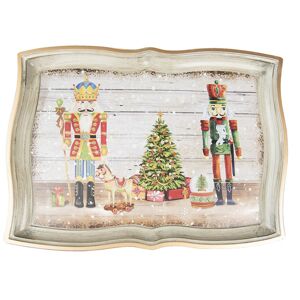 Plastový vánoční dekorační podnos s Louskáčky - 43*32*2 cm Clayre & Eef