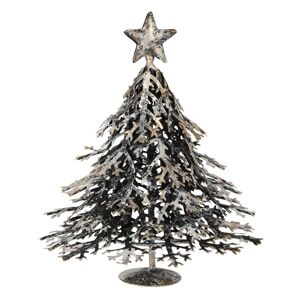 Plechová dekorace vánoční strom - 14*14*21 cm