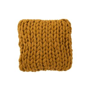 Pletený okrový polštář Tricot ochre - 40*40 cm