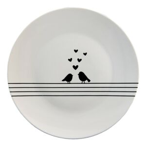 Porcelánový dezertní talířek s ptáčky Love Birds - Ø20*2 cm Clayre & Eef