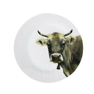 Porcelánový jídelní talíř s motivem švýcarské krávy -  Ø 27*3cm