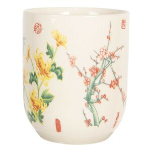 Porcelánový kalíšek na čaj s japonskými květy - ∅ 6*8 cm / 0,1L