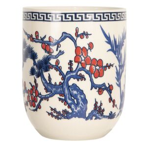 Porcelánový kalíšek na čaj s modrou větví - ∅ 6*8 cm / 0,1L