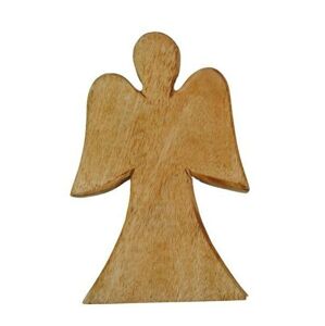 Přírodní dřevěný anděl Anjael - 25 cm