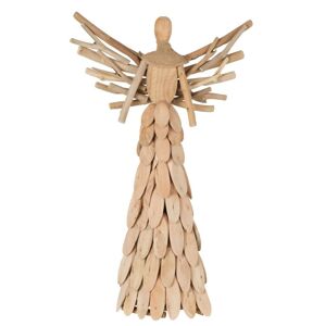 Přírodní dřevěný anděl z větviček se šátkem Scarf branches - 35*11*58cm J-Line by Jolipa