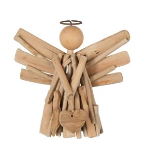 Přírodní dřevěný anděl z větviček se srdíčkem Heart branches - 23*10*22cm J-Line by Jolipa