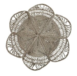 Přírodní kulatý koberec z mořské trávy ve tvaru květu Flow - Ø150 cm Chic Antique