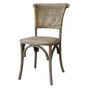 Přírodní dřevěná židle s ratanovým výpletem Old French chair - 45*40*88 cm  Chic Antique