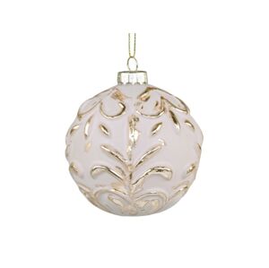 Pudrovo - zlatá skleněná vánoční koule - Ø  8cm Chic Antique
