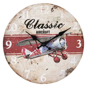 Retro nástěnné hodiny Classic Aircraft – Ø 30*3 cm / 1*AA