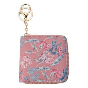 Růžová menší peněženka s květy Roseflow - 10*10 cm