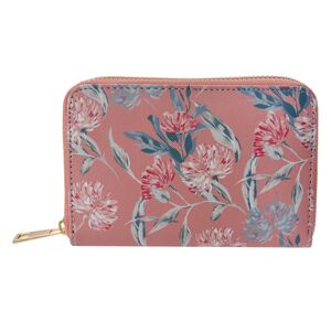 Růžová peněženka s květy Roseflow - 10*15 cm