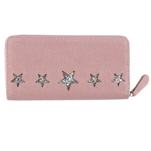 Růžová peněženka s hvězdami - 19*10 cm