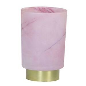 Růžová skleněná stolní lampa Marble Led - Ø10*27cm  Light & Living