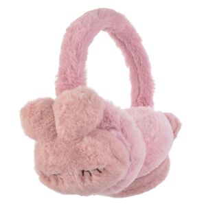 Růžové chlupaté klapky na uši králíček - Ø 13 cm