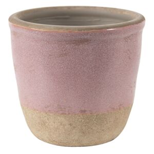 Růžovo-béžový keramický obal na květináč Pinae S - Ø 12*12 cm Clayre & Eef