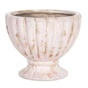 Růžový keramický květináč s patinou ve tvaru poháru – Ø 15*12 cm