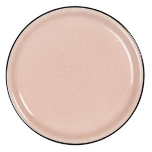 Růžový keramický talíř s kaňkami Printemps – Ø 22*3 cm