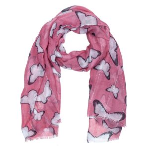Růžový šátek s motýly - 90*180 cm