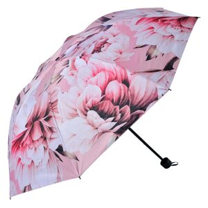 Růžový skládací deštník do kabelky s květy - Ø 95*110 cm Clayre & Eef