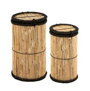 Sada 2 košů z bambusového dřeva Gigi - Ø 40*72 cm