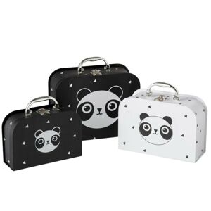 Sada 3papírových kufříků Panda  - 25*20*10cm