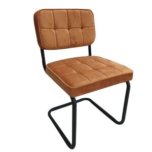 Sametová oranžová jídelní židle Capri - 49*82*57 cm