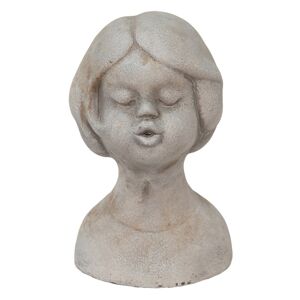 Šedá cementová dekorace busta dívky - 11*10*18 cm Clayre & Eef