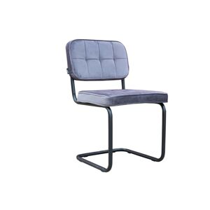 Šedá sametová jídelní židle Capri light grey - 52*55*89 cm