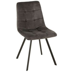 Šedá sametová jídelní židle Chair Morgan Grey - 45*54*86cm J-Line by Jolipa