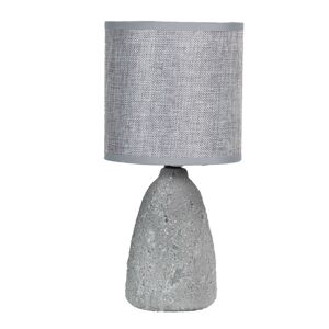 Šedá stolní lampa se šedým stínidlem - Ø 15*30 cm E14/max 1*40W