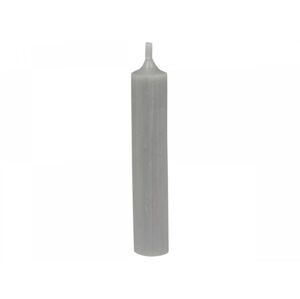 Šedá úzká krátká svíčka Short dinner grey - Ø 2 *11cm / 4.5h Chic Antique