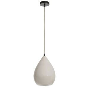 Šedá závěsná porcelánová lampa Drop - Ø 21*29,5 cm