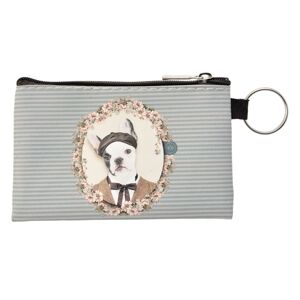 Šedo-modrá peněženka s pejskem Doggy  - 12*8 cm