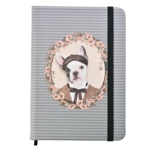 Šedo-modrý zápisník s pejskem Doggy- 14*10 cm