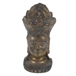 Šedo-zlatá dekorace socha hlava Buddha - 11*9*22 cm Clayre & Eef