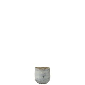 Šedý skleněný svícen Lea na čajovou svíčku - 8,5*8,5*8,5 cm
