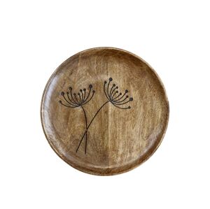 Servírovací talíř z mangového dřeva s květinou Tours Angeliqué - Ø 30cm Chic Antique