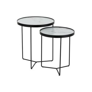 Set 2 odkládacích stolků v marble designu Helaine - Ø 45*55 cm