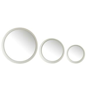 Set 3 bílých kovových zrcadel Matte - 41*41*6 cm
