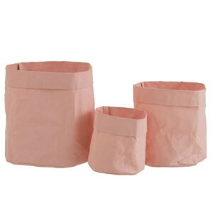Set 3ks růžových  květináčů z voděodolného papíru - 20*20*21 cm