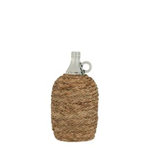 Skleněná láhev s rukojetí omotaná pleteným rákosem Marcellin - ∅ 20*35 cm