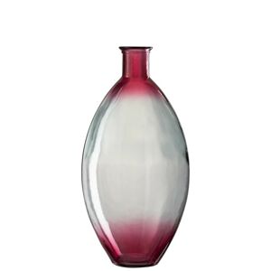 Skleněná růžová,transparentní váza ovál  - Ø 29,8*59 cm