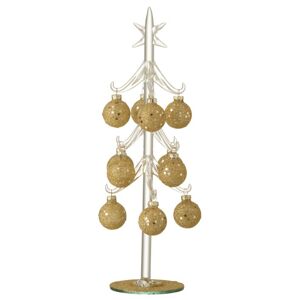 Vánoční dekorativní soška pejska a kočičky u stromečku - 11*9*15 cm LED osvětlení Clayre & Eef